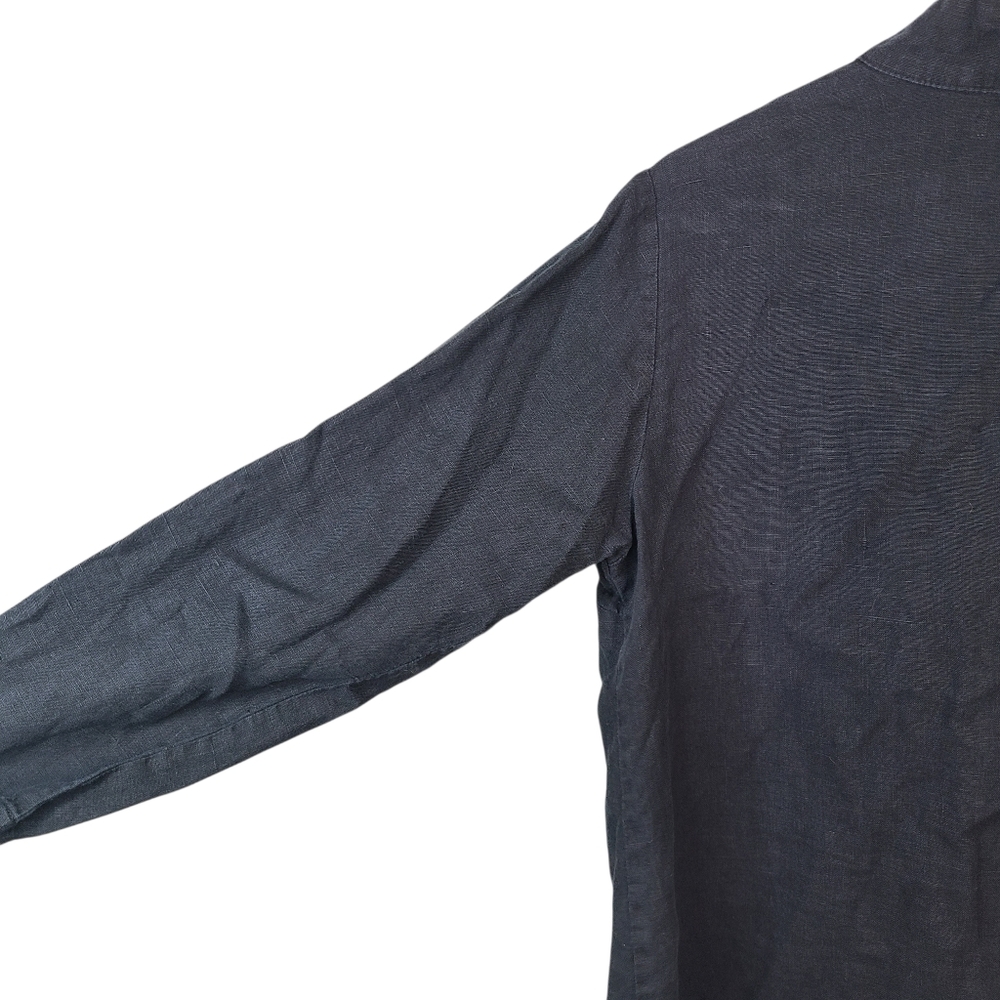 Flax Black 100% Linen Top Button Front Women's Size Medium - Picture 7 of 12